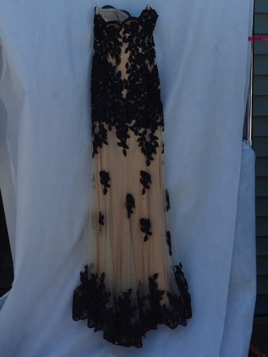 Fabuluxe Couture Dresses & Skirts - Nude & Black Lace& Beaded Gown Size S Fabuluxe Couture